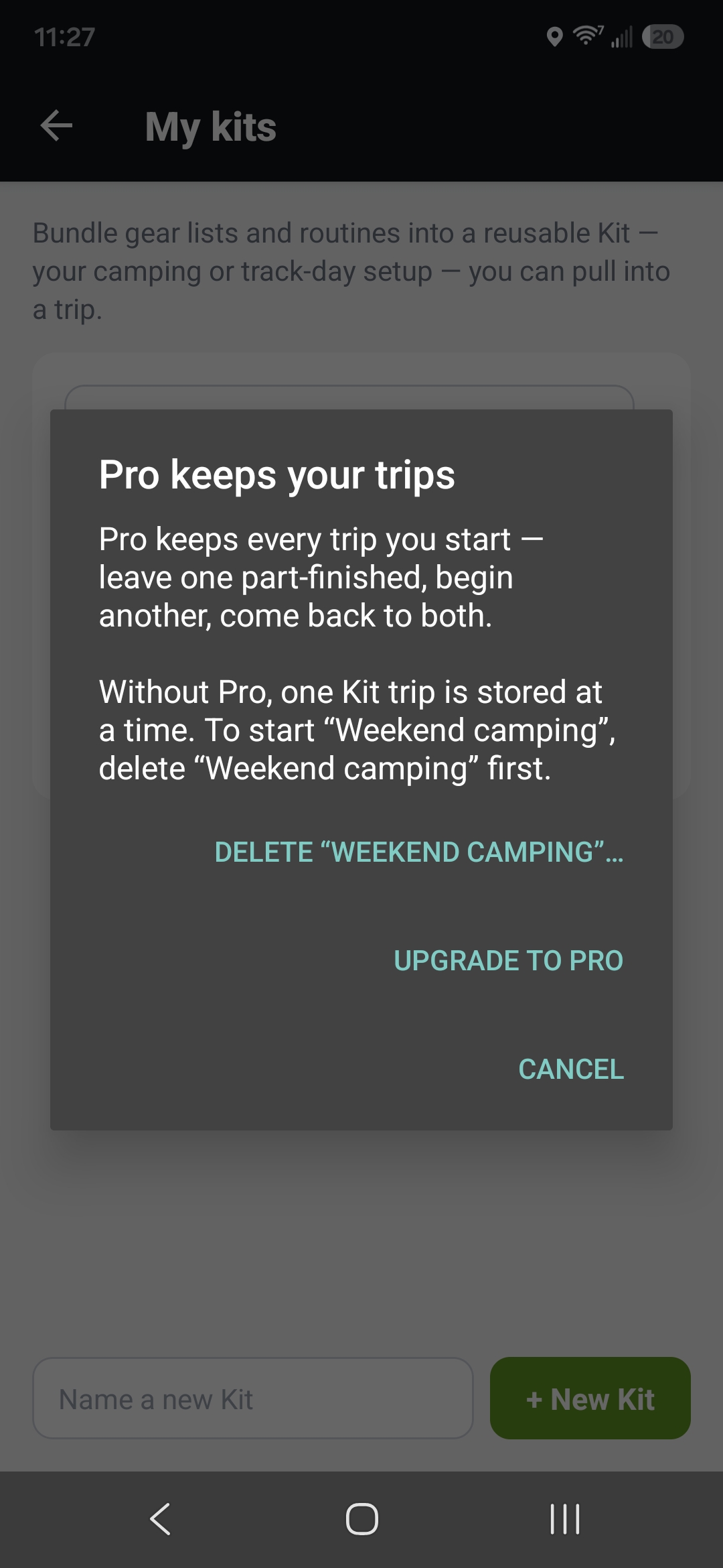The prompt on a second Kit trip